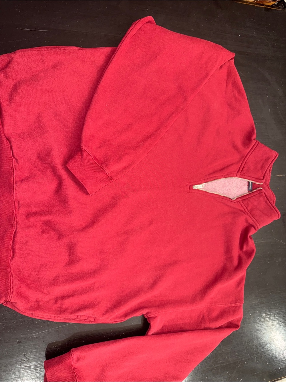 BRANDY MELVILLE cardinal red quarter zip up mock collar sweatshirt. one size.